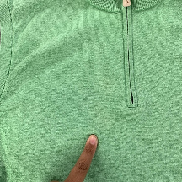 Peter Millar Masters Sweater Vest Mens MD Green Quarter Zip Golf Silk Blend - Picture 4 of 10